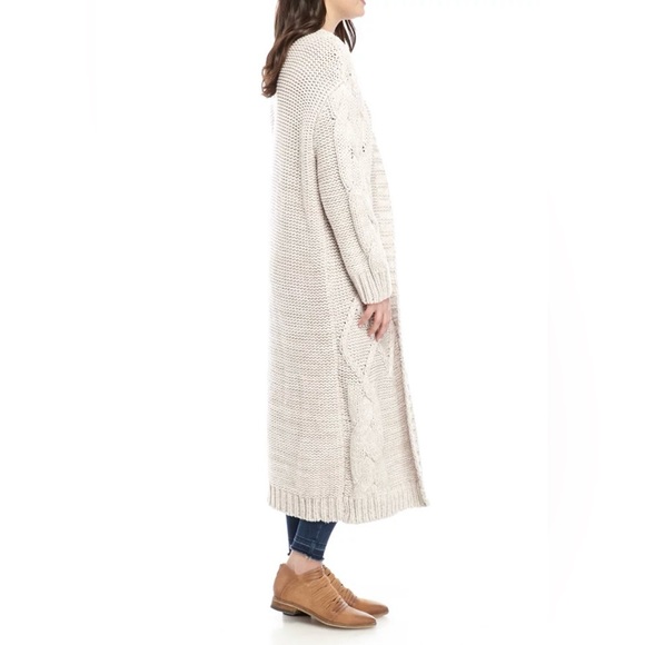 Free People Keep in Touch Long Cable Knit Sweater - Picture 3 of 13